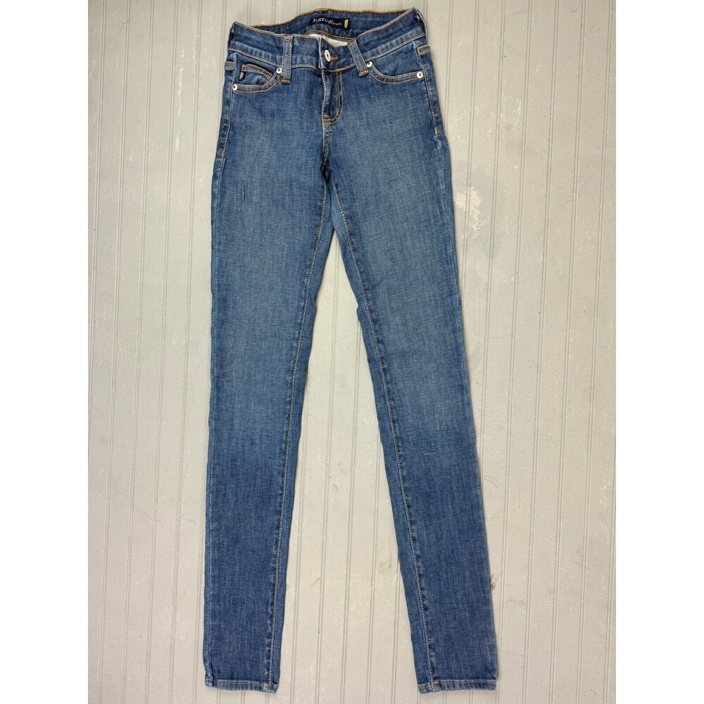 Just USA Size 0 Womens Jeans Low Rise Skinny Med Wash Stretch
